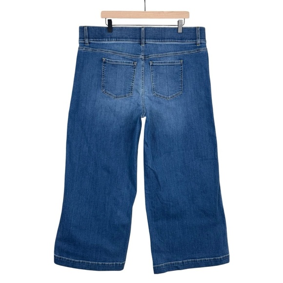 Spanx Jeans Womens 3X Plus Size Elastic Waist Pull On High Rise Wide Leg Stretch - Picture 5 of 9